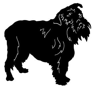 Brussels Griffon garden stake wall hanging silhouette in black with white detailing on Tampa Home & Garden Store