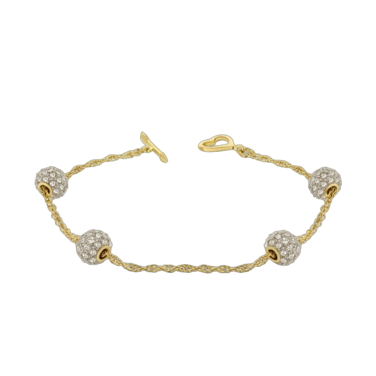 LGA 925 pave anklet by Lauren G Adams with gold-tone chain and pavé beads on Tampa Home & Garden Store