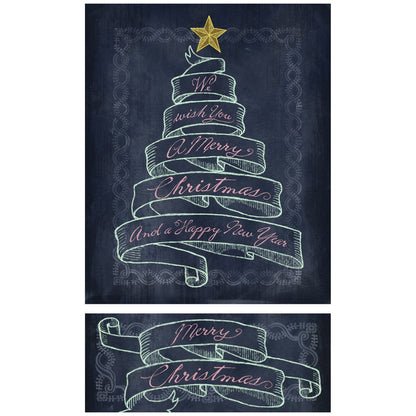 Pegatina de pancarta de Feliz Navidad con Chalk Talk