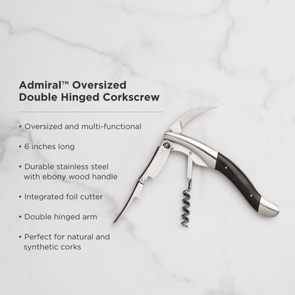 Admiral Heavy Corkscrew with Ebony Wood Handle