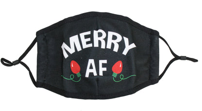 Mascarilla facial navideña - Merry AF