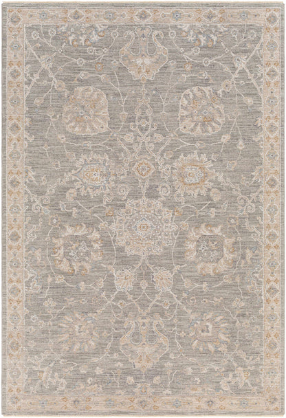 Monterey Gray Thick Luxe Persian Rug, gray field with ivory beige accents, Boutique Rugs on Tampa Home & Garden Store