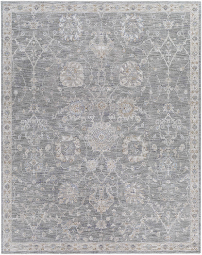 Monterey Gray Thick Luxe Persian Rug, gray-tone ornate border motif, Boutique Rugs on Tampa Home & Garden Store