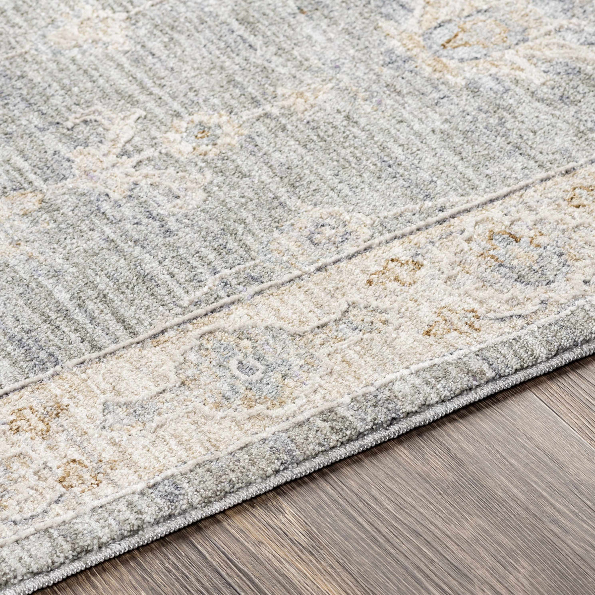 Monterey Gray Thick Luxe Persian Rug plush gray pile with bound edge on Tampa Home & Garden Store