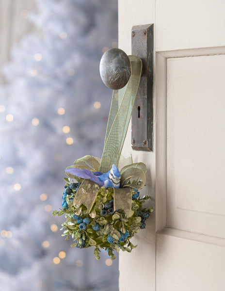 Blue Jay Mistletoe Kissing Ball - 5 inch - Tampa Home & Garden Store