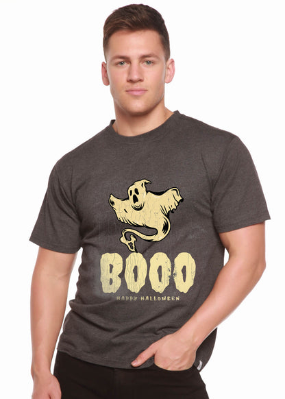 Men's Halloween graphic T-shirt with Boo print, bamboo viscose/organic cotton by Spun Bamboo on Tampa Home & Garden Store