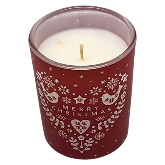 Glass Votive Scented Candle - Winter Apple