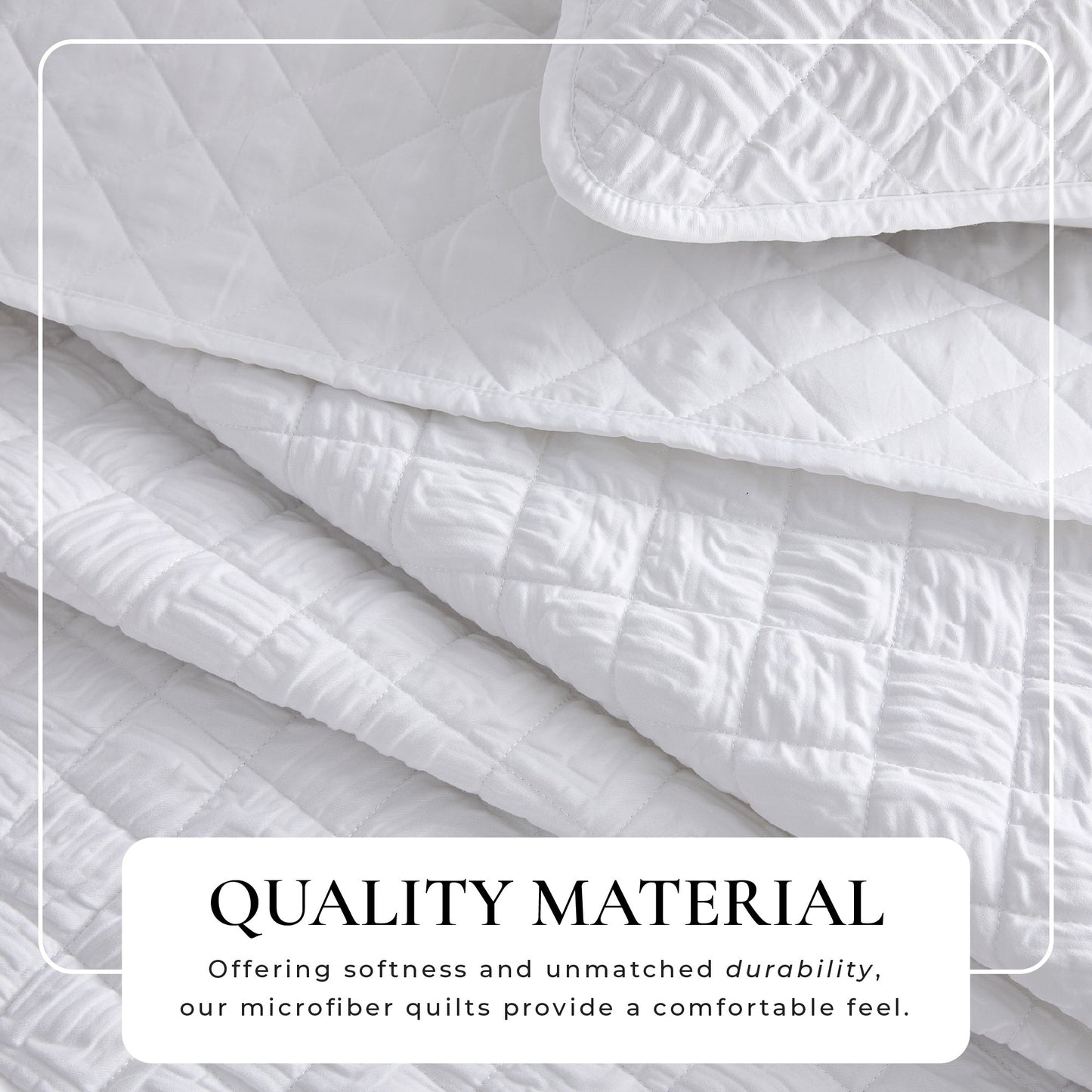 Reversible White Embossed Diamond Quilt Set