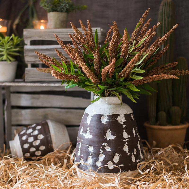 Buddleja Butterfly Bush Bundle 18 in tall artificial plant with brown blooms and green leaves on Tampa Home & Garden Store