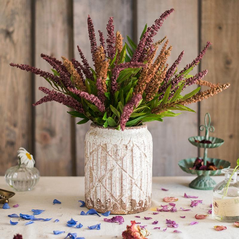 Buddleja Butterfly Bush Bundle 18in plant with purple spikes in a rustic vase RusticReach on Tampa Home & Garden Store