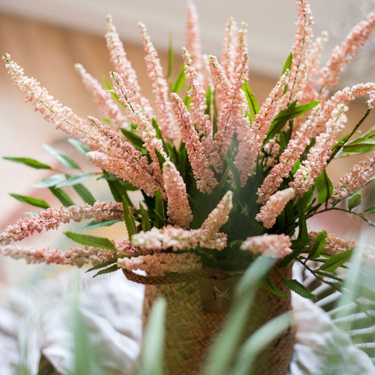 Buddleja Butterfly Bush bundle, 18in tall, pink spike blooms in a woven basket RusticReach on Tampa Home & Garden Store