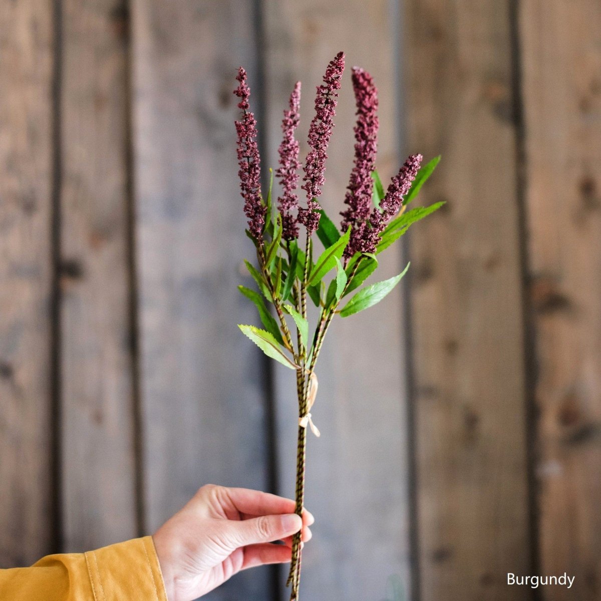 Buddleja Butterfly Bush Bundle 18in artificial plant, burgundy blooms with green leaves on Tampa Home & Garden Store