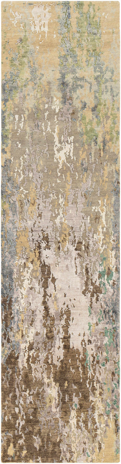 Bued Handmade Wool-Blend Rug by Boutique Rugs in abstract beige, taupe, gray tones on Tampa Home & Garden Store