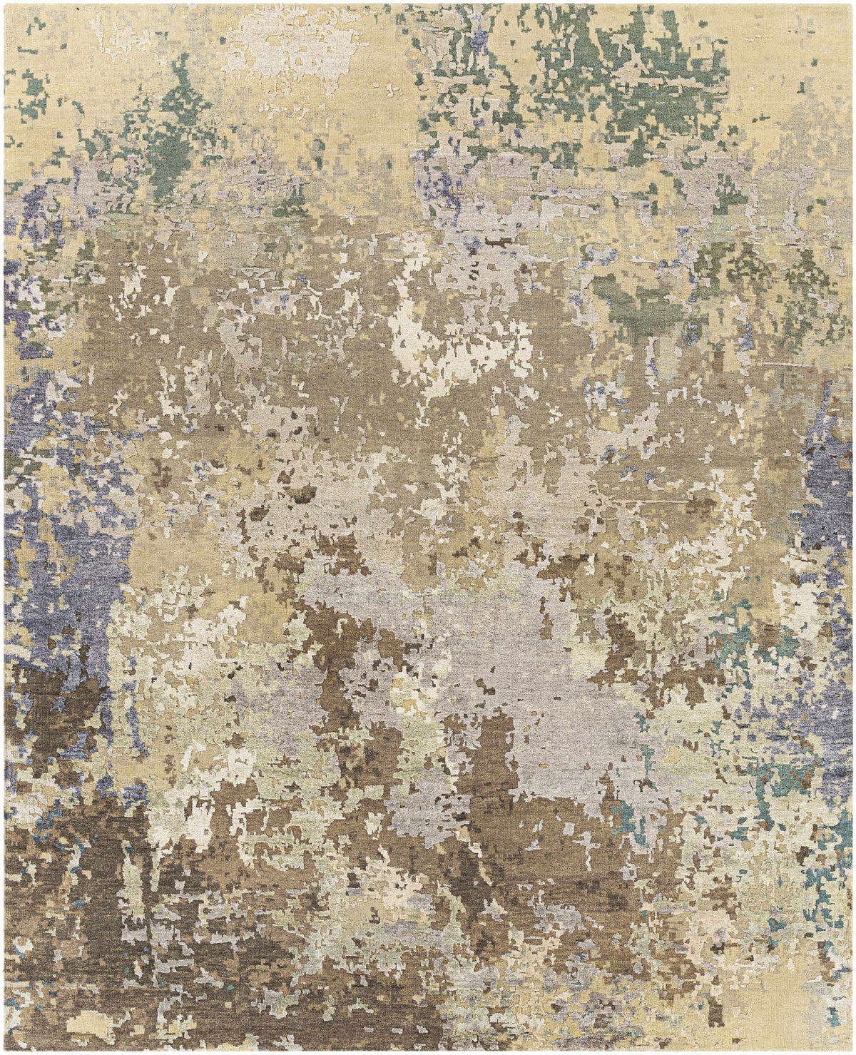 Bued Handmade Wool-Blend Rug beige taupe abstract distressed pattern Boutique Rugs on Tampa Home & Garden Store