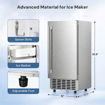 Built-in ice maker Z5836 under-counter, stainless steel, 80 lb capacity by Kismile on Tampa Home & Garden Store