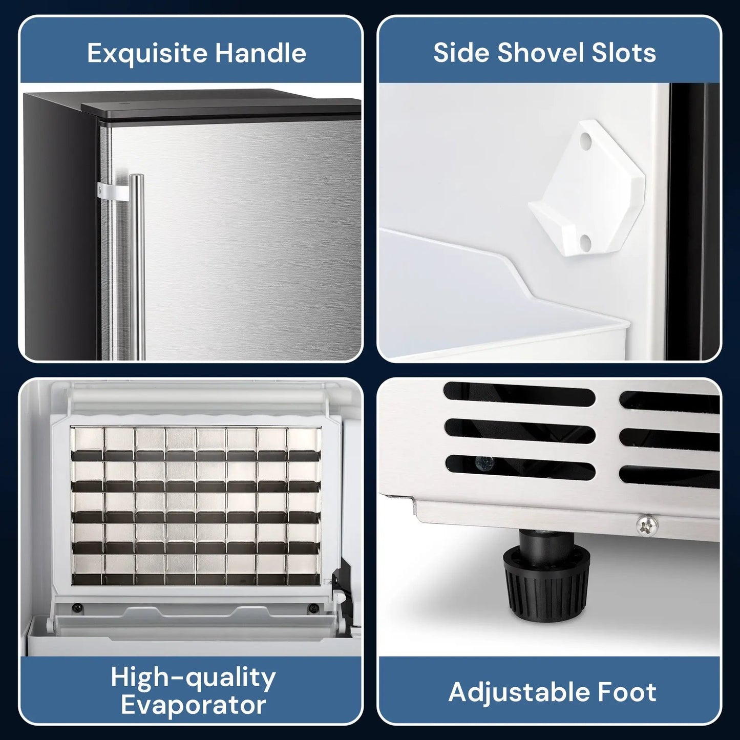 Kismile built-in ice maker under-counter with stainless steel door, 80 lb capacity on Tampa Home & Garden Store