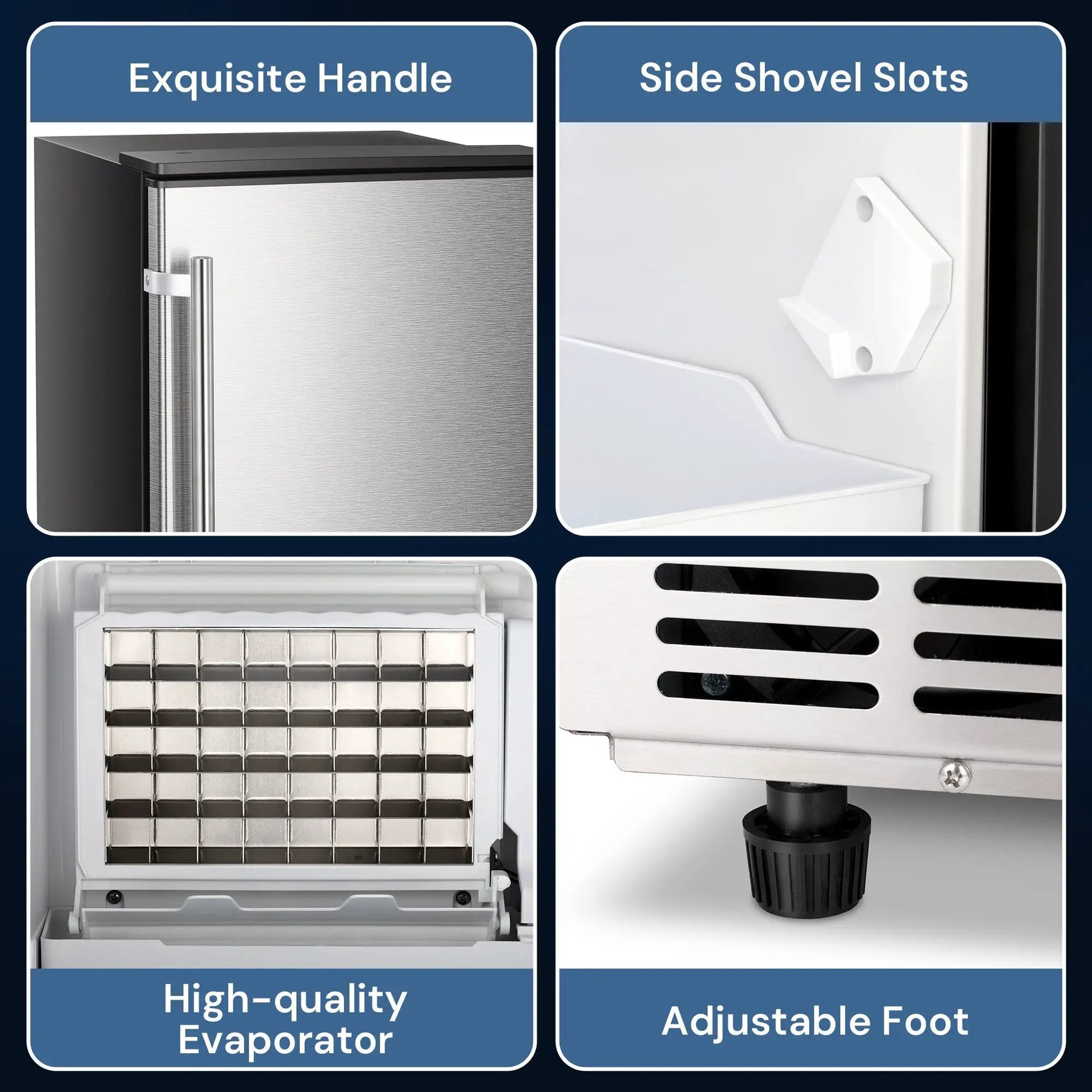 Kismile built-in ice maker under-counter with stainless steel door, 80 lb capacity on Tampa Home & Garden Store