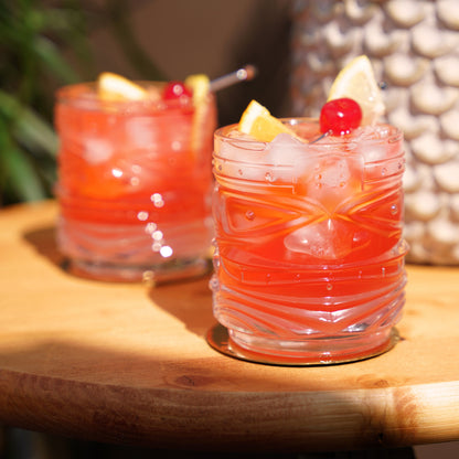 Pacific Tiki Crystal Rock Glasses Set of Two