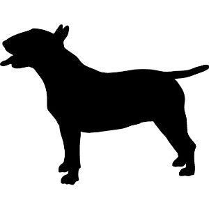 Bull Terrier garden stake silhouette in black by Rustica Ornamentals on Tampa Home & Garden Store