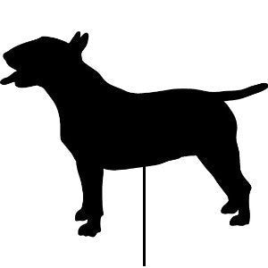 Bull Terrier garden stake/wall hanging silhouette, black metal, Rustica Ornamentals on Tampa Home & Garden Store