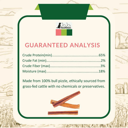 Beef bully stick dog treats 6-inch thick, high-protein, long-lasting chew JoJo's Good Chews on Tampa Home & Garden Store