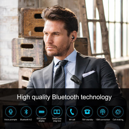 Black collar-clip Bluetooth headset with wired earbud for sports and running on Tampa Home & Garden Store