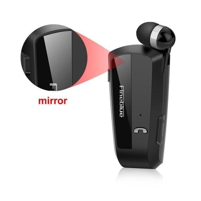 Stevvex black wireless clip-on headset with earbud and mic mirror inset on Tampa Home & Garden Store