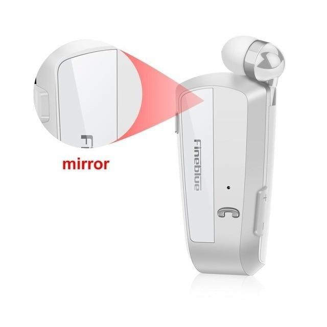Stevvex wireless clip-on in-ear headset with MP3 player, silver white, sport earphone on Tampa Home & Garden Store