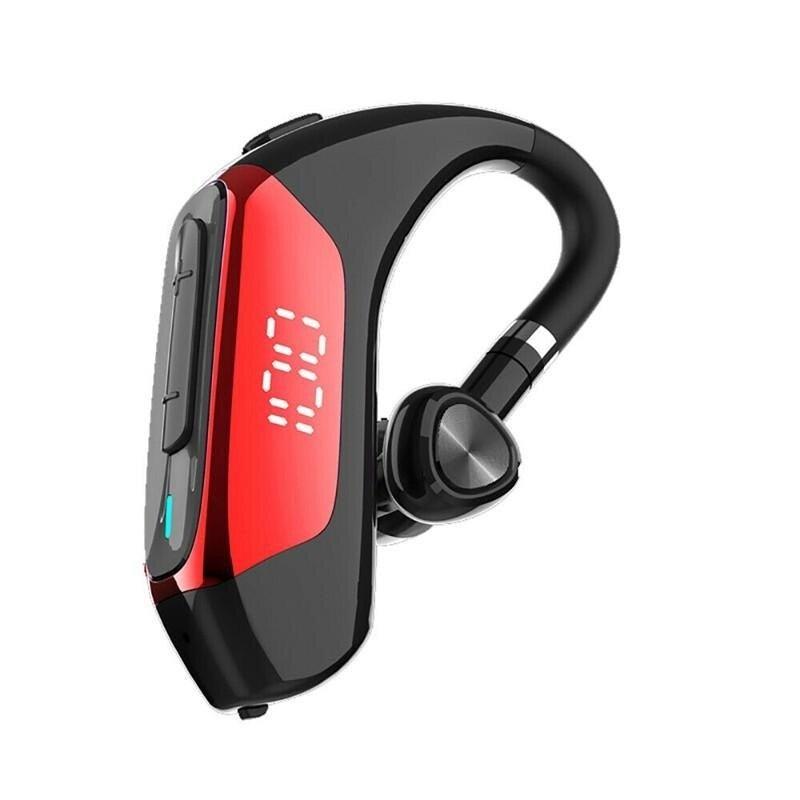 Business Bluetooth 5.0 single-ear headset red black LED power display Stevvex in-ear headphones on Tampa Home & Garden Store