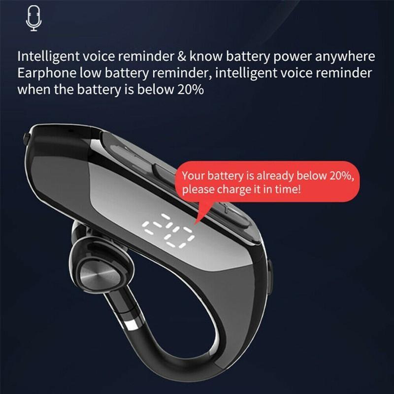 Stevvex wireless single-ear Bluetooth headset with LED power display, black neckband mic on Tampa Home & Garden Store