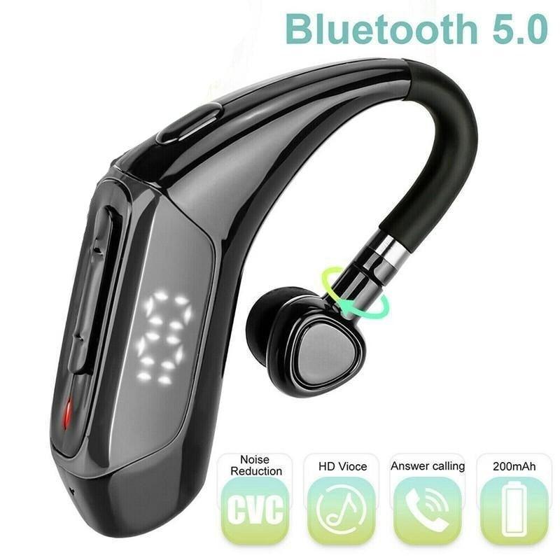 Stevvex in-ear wireless headset with neckband, black finish, LED power display, single-ear earbud on Tampa Home & Garden Store
