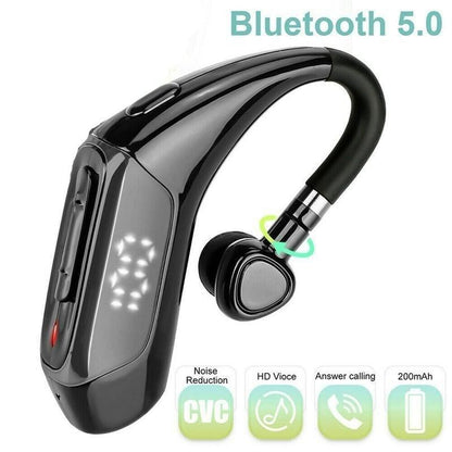 Stevvex in-ear wireless headset with neckband, black finish, LED power display, single-ear earbud on Tampa Home & Garden Store