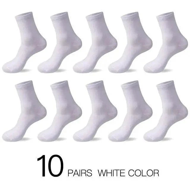 Stevvex white cotton crew socks, 10 pairs, breathable reinforced men's socks on Tampa Home & Garden Store