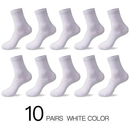 Stevvex white cotton crew socks, 10 pairs, breathable reinforced men's socks on Tampa Home & Garden Store