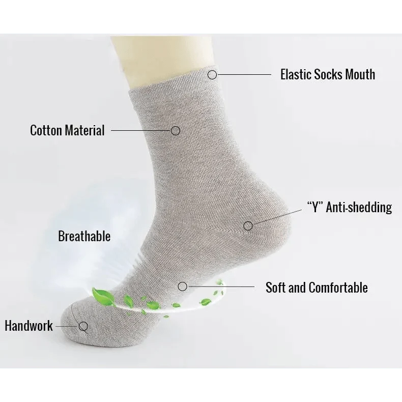 Stevvex men's crew socks, light gray cotton, breathable and soft, 10-pair pack on Tampa Home & Garden Store