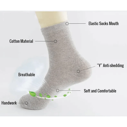 Stevvex men's crew socks, light gray cotton, breathable and soft, 10-pair pack on Tampa Home & Garden Store