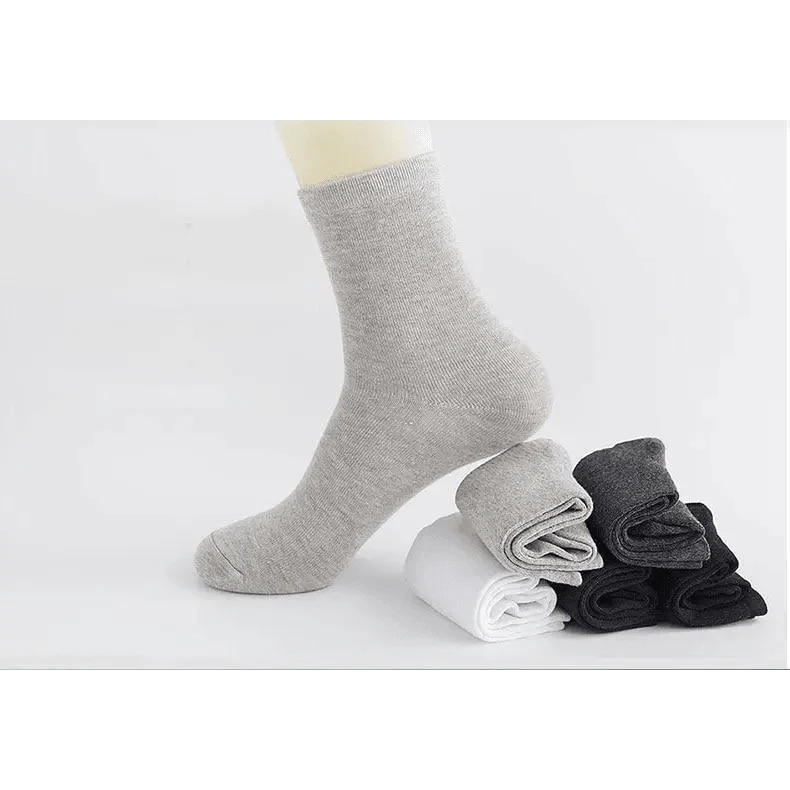 Stevvex White Cotton Socks 10-Pair Men Pack reinforced crew with gray, white, black bundles on Tampa Home & Garden Store