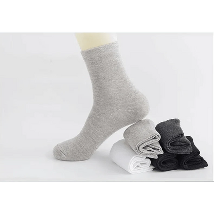 Stevvex White Cotton Socks 10-Pair Men Pack reinforced crew with gray, white, black bundles on Tampa Home & Garden Store