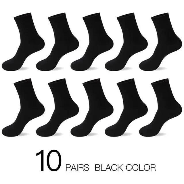 10-pair black cotton crew socks for men, breathable and reinforced on Tampa Home & Garden Store