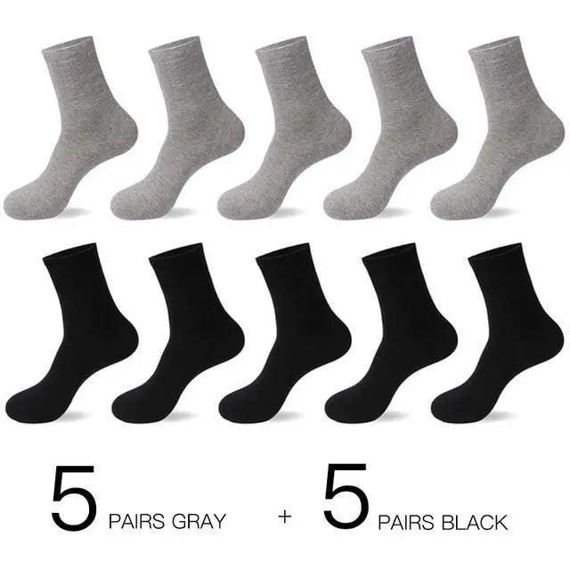 Cotton crew socks, 10 pairs (5 gray, 5 black) for men on Tampa Home & Garden Store