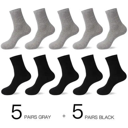 Cotton crew socks, 10 pairs (5 gray, 5 black) for men on Tampa Home & Garden Store