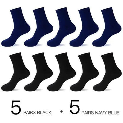 Crew socks 10-pack featuring 5 black and 5 navy blue pairs on Tampa Home & Garden Store