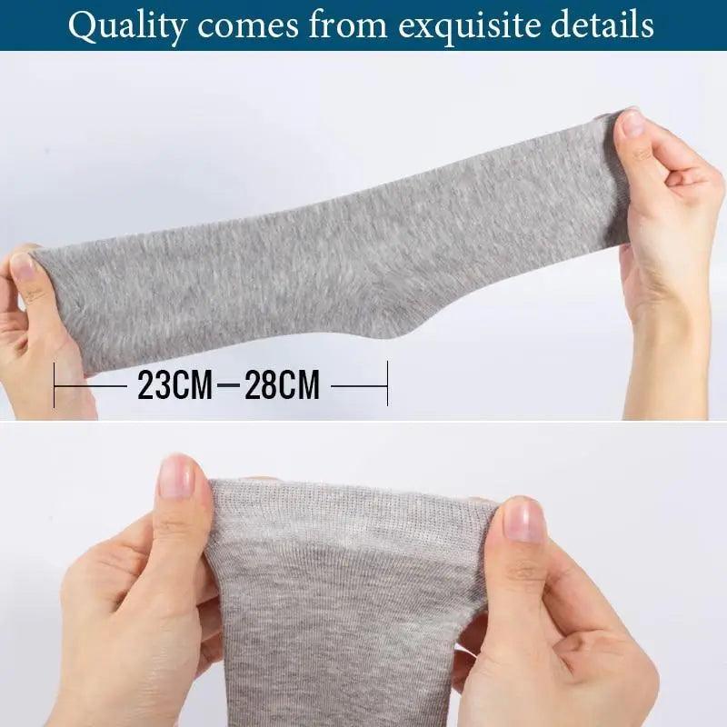 Men's gray knit crew sock stretched to reveal 23–28 cm size range on Tampa Home & Garden Store
