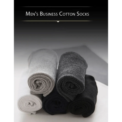 Men's crew socks 5-pair set by Stevvex in white gray charcoal black cotton on Tampa Home & Garden Store