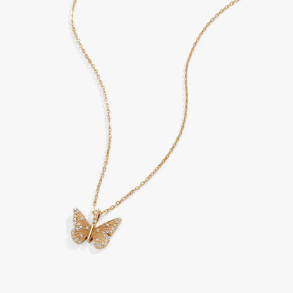 Butterfly and Crystal Necklace Adjustable