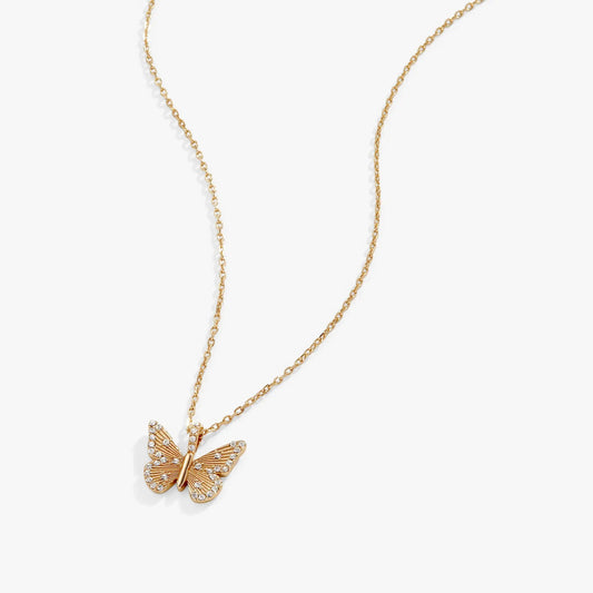 Butterfly + Crystal Necklace, gold-tone chain with crystal butterfly pendant ALEX AND ANI on Tampa Home & Garden Store