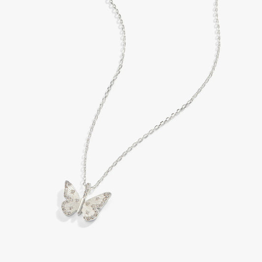 Butterfly + Crystal Necklace with adjustable silver-tone chain and crystal butterfly pendant on Tampa Home & Garden Store