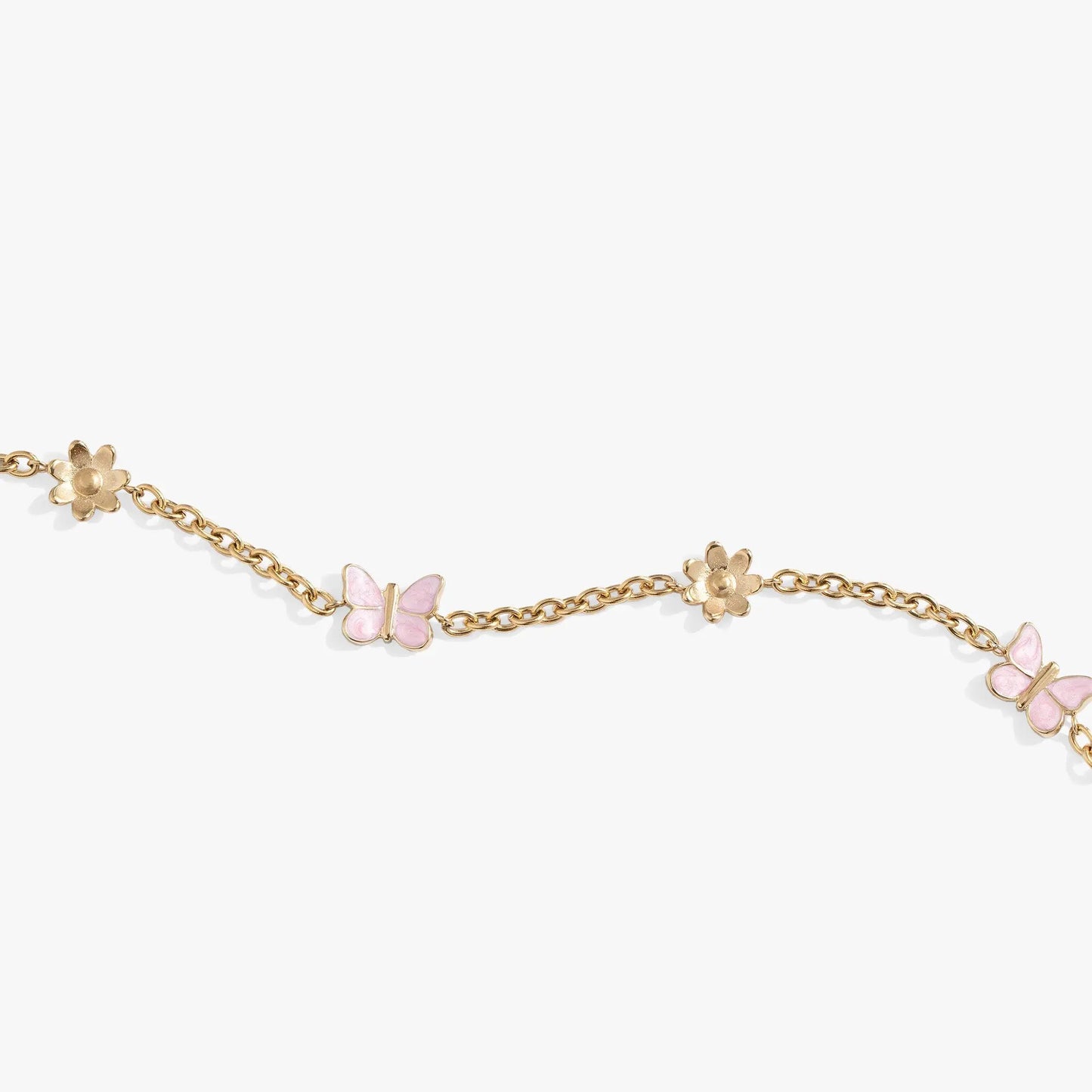 Butterfly and Flower Anklet ALEX AND ANI gold-tone chain with pink butterfly charms on Tampa Home & Garden Store