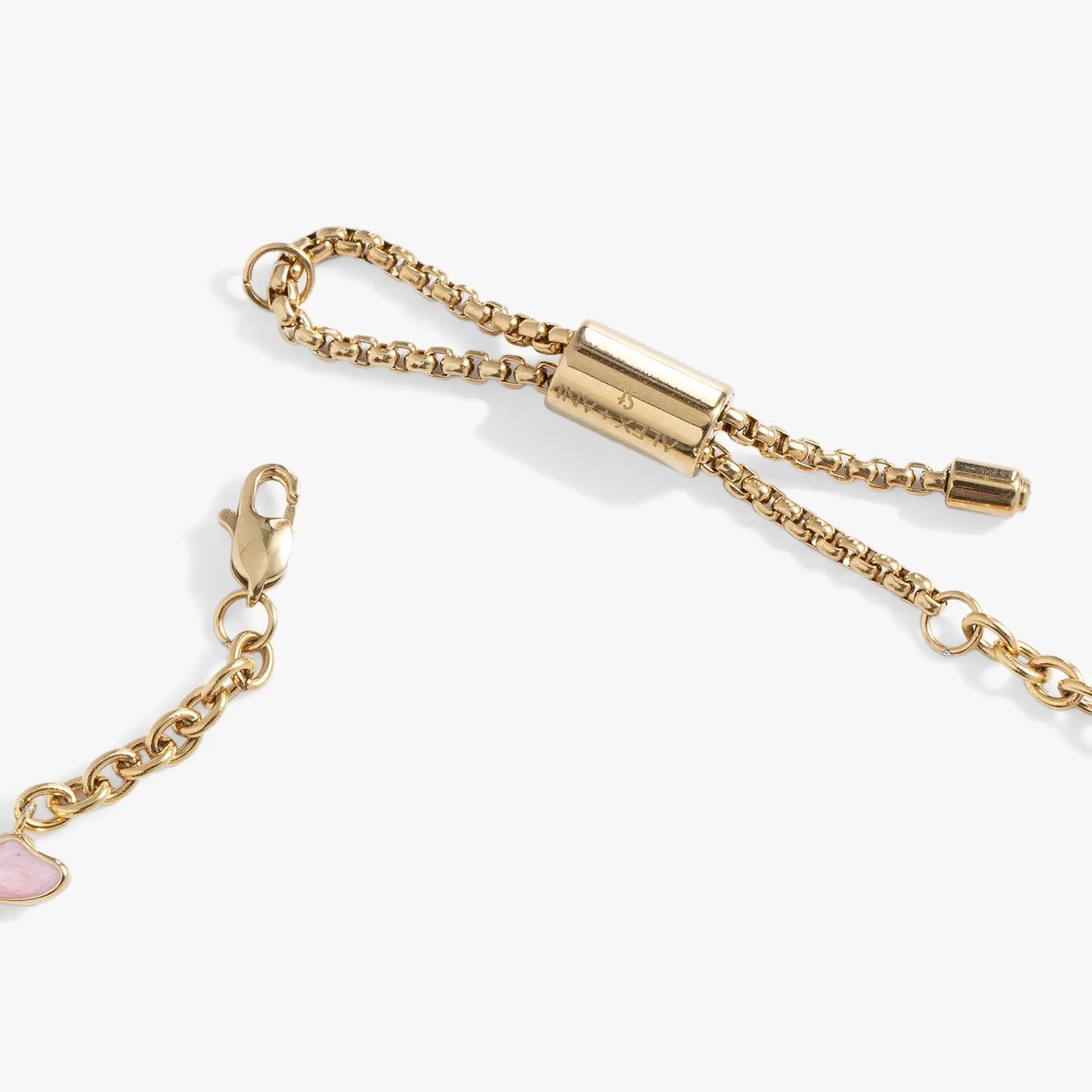 Butterfly and Flower Anklet gold-tone chain with pink stone charm by ALEX AND ANI on Tampa Home & Garden Store