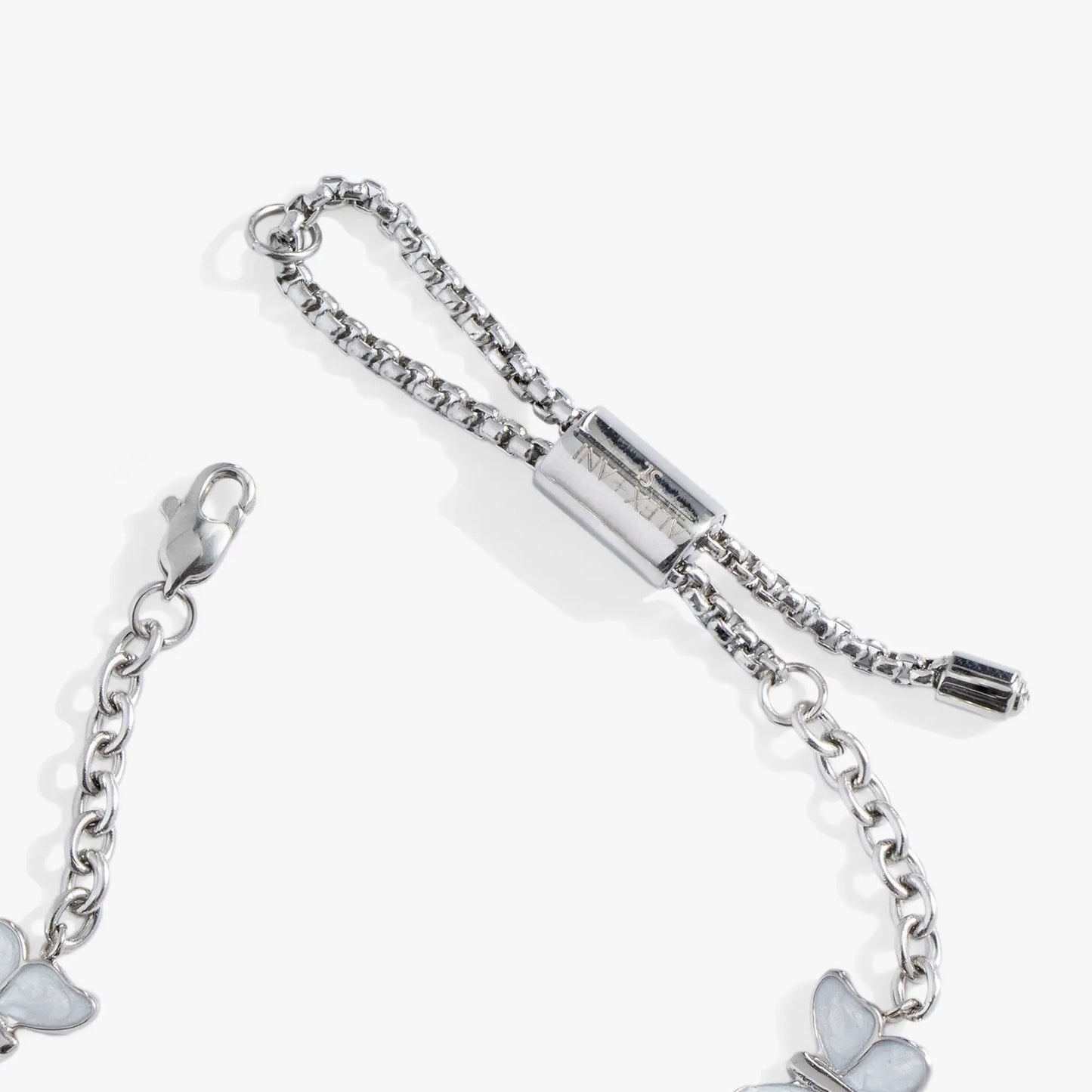 Butterfly and Flower Anklet in silver chain with butterfly and flower charms by Alex and Ani on Tampa Home & Garden Store